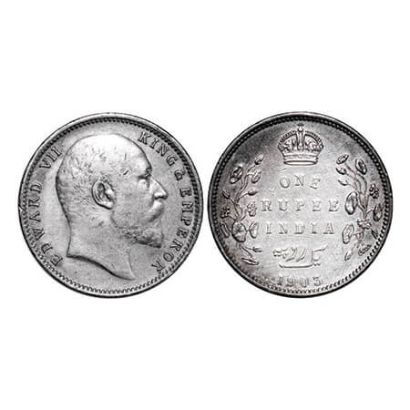 Edward VII, Silver, Rupee, 1903, Bombay Mint, 'B' raised and no dot. GK 925. Extremely Fin
