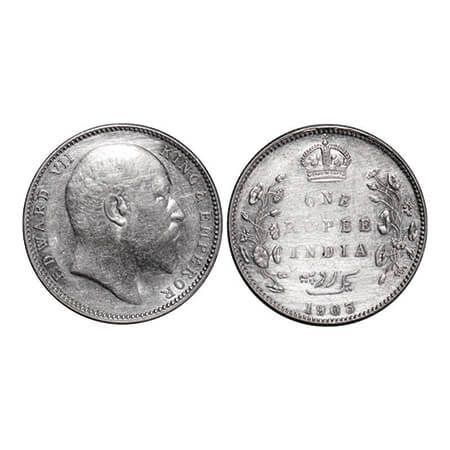 Edward VII, Silver, Rupee, 1903, Bombay Mint, 'B' incused and dot. GK 926. Extremely Fine+