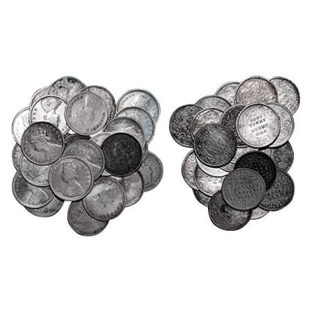 Victoria Queen & Empress, Silver, 2 Annas, (Lot of 27 coins), 1862 (9), 1888 (1), 1891 (3)