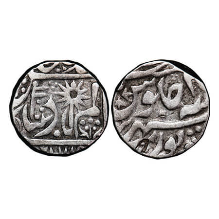 Chhatarpur, Silver Rupee, 10.92g, INO Shah Alam II, Chhatarpur Mint, 24 RY, Pataka and Cha