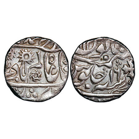 Chhatarpur, Silver Rupee, 11.17g, INO Shah Alam II, Chhatarpur Mint, 16 RY, dotted flower,