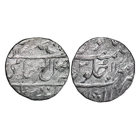 Gwalior, Silver Rupee, 11.01g, Mahadji rao Sindhia 1761-1794 AD, Gwalior Fort Mint, AH 118