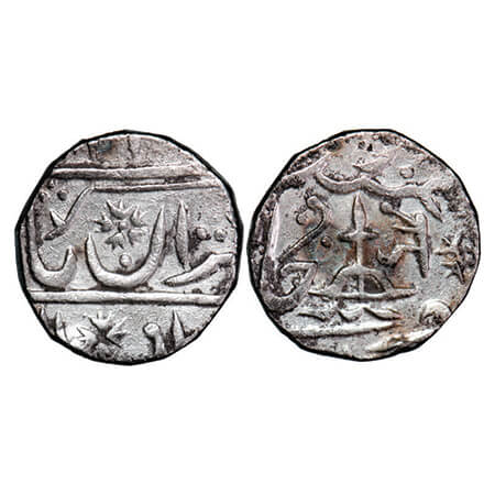 Gwalior, Silver Rupee, 11.02g, Jankoji Rao (1827-1843 AD) in the name of Muhammad Akbar II
