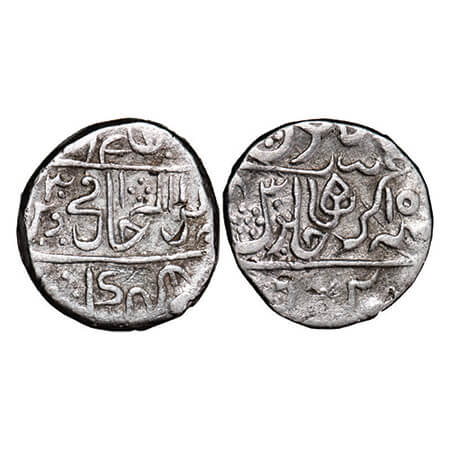 Gwalior, Silver Rupee, 10.74g, Struck by the Kachhwaha Raja of Narwar as atributory of Mah