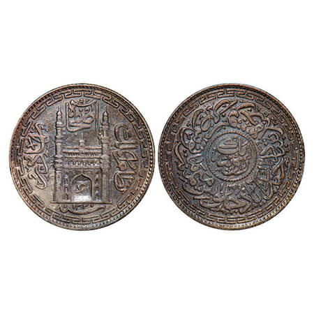 Hyderabad, Silver Rupee, 11.06g, Usman Ali Khan, Farkhanda Bunyad Hyderabad Mint, AH 1330/