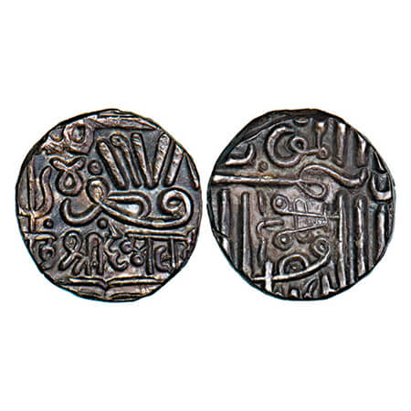 Kutch, Silver Kori, 4.53g, Deshalji I, INO Muzaffar Shah III, 978 AH. Rajgor 92.1. Very Fi
