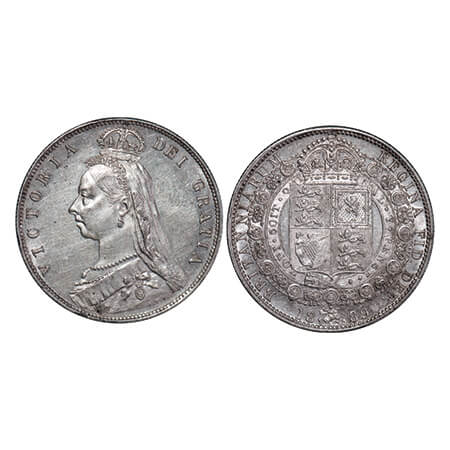Great Britain, Silver (0.925) 1/2 Crown, 14.10g, Victoria Queen, 1889, Obv: Crowned and ve
