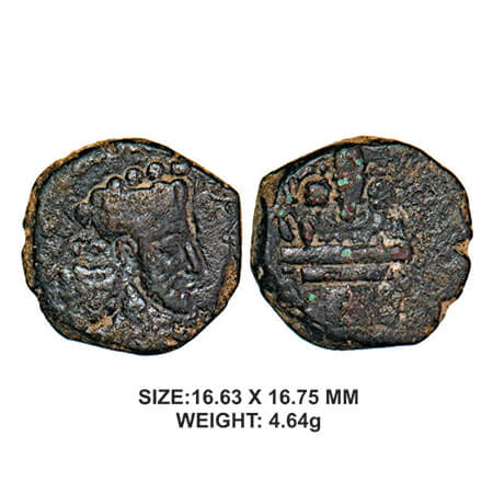 Kushano-Sasanians, Hormizd I, c.270-300 AD, Copper Drachma, 4.64g, Obv: Diademed bearded b