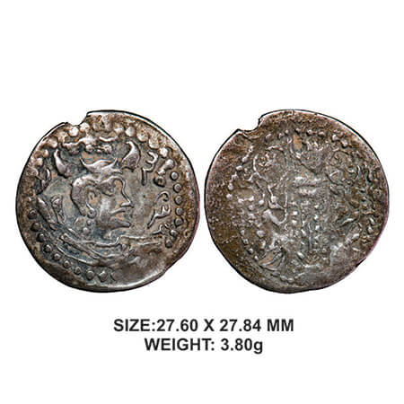 Hephthalite Empire, Hunnic tribes, Napki Malik, (AD 475-576), Silver, 3.80g, Obv: Bust wit