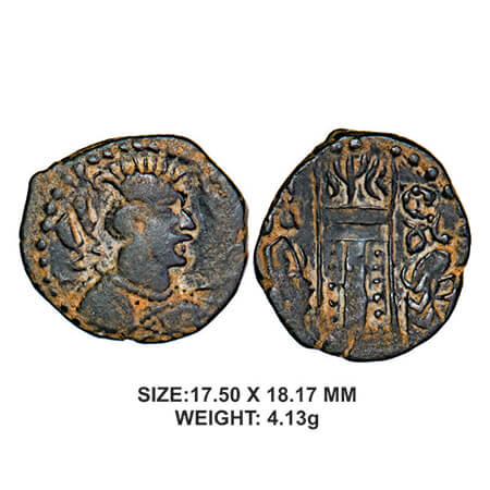 Hephthalite Empire, Hunnic tribes, AD 475-576, Copper drachm, 4.13g, Obv: Bare headed bust