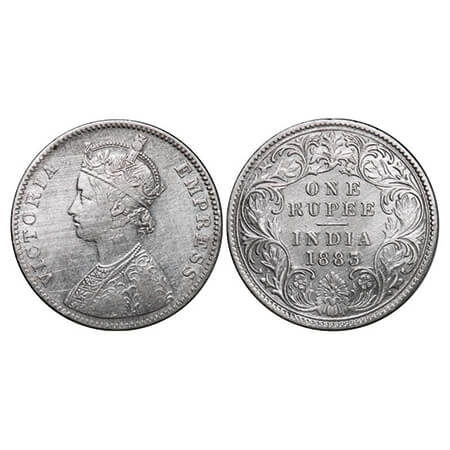 Victoria Empress, Silver, Rupee, 1883, Bombay Mint, A3/I, 'B' raised. GK 482. Very Fine+, 