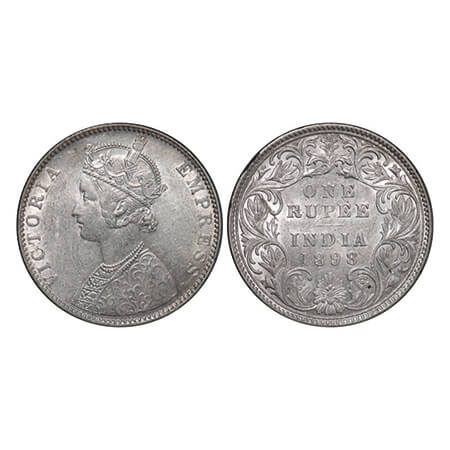 Victoria Empress, Silver, Rupee, 1898, Bombay Mint, C2/I(ii), 'B' incused. GK 585. About E