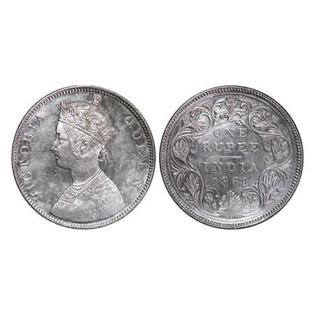 Victoria Queen, Silver, Rupee, 1862, Bombay Mint, B/II/2/0. GK 287. Extremely Fine. Scarce