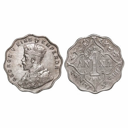 George V, Copper-Nickel, 1 Anna, 1918, Bombay Mint, No dot. GK 1148. About Uncirculated. S