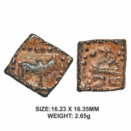 Western Kshatrapas, Kardamaka Dynasty, Rudrasena III (c. 378-385 AD.), Lead Unit, 2.65g, O