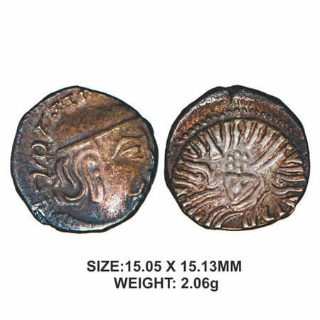 Western Kshatrapa, Svami Rudrasena III son of Svami Rudradaman II, Silver Drachma, 2.06g, 
