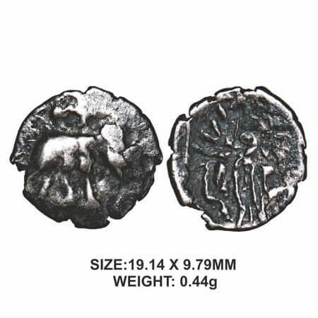 Rahtrakutas, (8-10 Century), Silver Dramma, 0.44g, attributed to Amoghavarsha (c. 800-878 