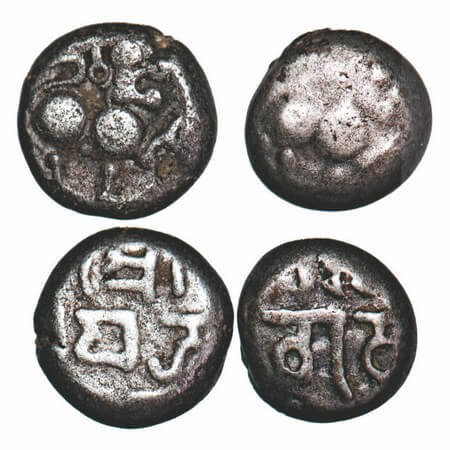 Yadavas of Devagiri, Feudotory, (2 Coins), Khandesh Region, Sri Munja Narayan, Silver Dram