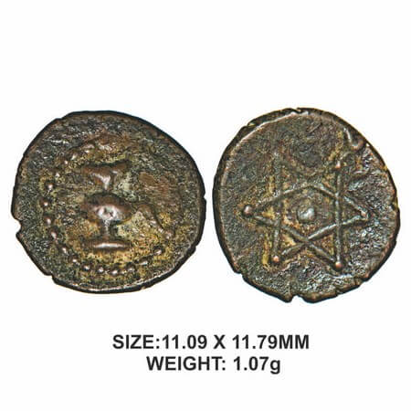 Nayakas Series (Tanjore or Senji?), Copper, 1.07g, Unatributed type, Obv: Kalash within do