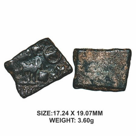 Pre-Satavahana, Damabhadra, (c. 200 BC), Vidarbha Region, Copper Unit, 3.60g, Obv: Bull st