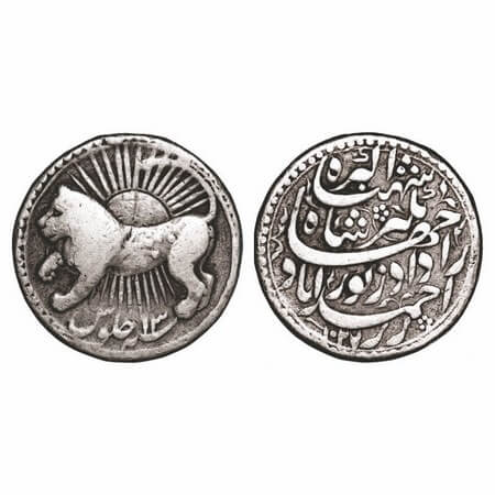 Jahangir, Silver Rupee, 11.20g, Zodiacal Leo Rupee, Ahmadabad Mint, AH 1027 / 13 RY, Obv: