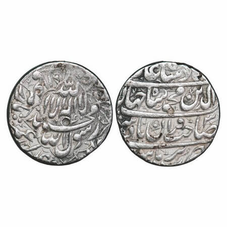 Shah Jahan I, Silver Rupee, 11.45g, Burhanpur Mint, 3 RY, Kalima within foliated quatrefoi