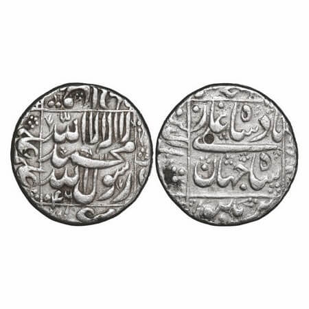Shah Jahan I, Silver Rupee, 11.35g, Burhanpur Mint, AH 1046, legends in square area, compl