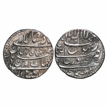 Shah Jahan I, Silver Rupee, 11.41g, Surat Mint, AH 1042, legends in four lines. KM 222.13.