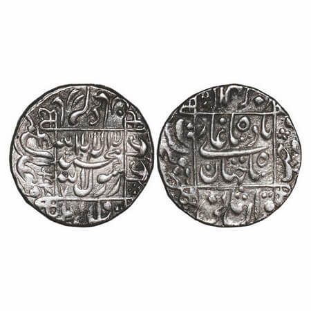 Shah Jahan I, Silver Rupee, 11.42g, Surat Mint, AH 1044 / 7 RY, both on obverse, legends i
