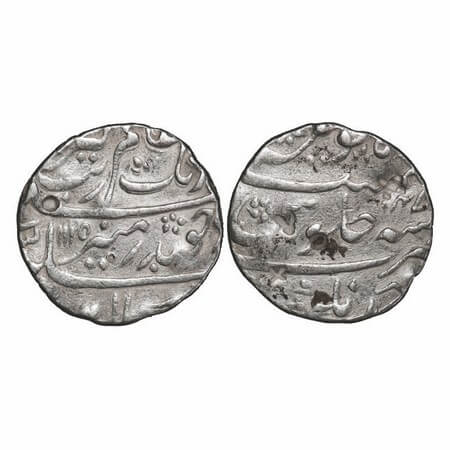 Aurangzeb, Silver Rupee, 11.20g, Ahmadnagar Mint, AH 1115 / 47 RY . KM 300.3. Very Fine, S