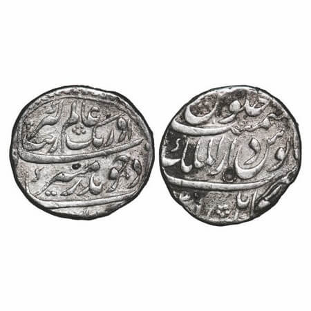 Aurangzeb, Silver Rupee, 11.43g, Dar ul Mulk Kabul Mint, (1)4 RY. KM 300.45. About Very Fi