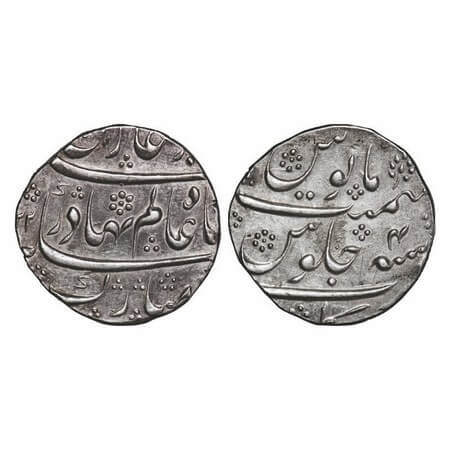Shah Alam Bahadur, Silver Rupee, 11.45g, Torgal Mint, AH (11)22 / 4 RY. KM 348.35. Extreme