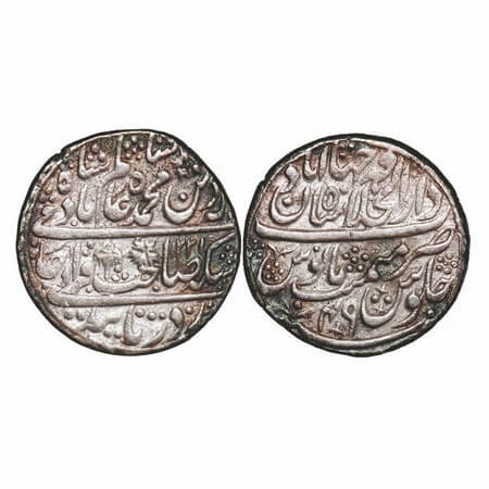 Shah Alam II, Silver Rupee, 11.13g, 25 mm, Dar ul Khilafat Shahjahanabad mint, complete mi