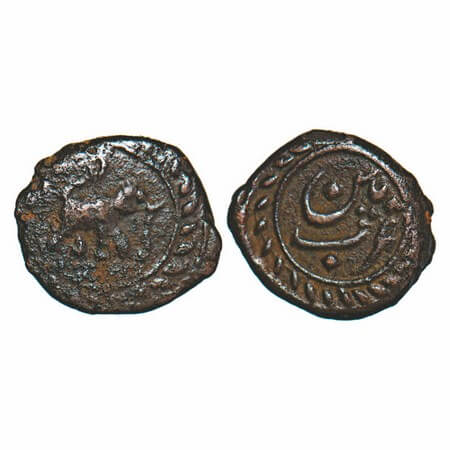 Mysore, Copper 1/8 Paisa, 1.25g, Tipu Sultan (1787-1799 AD), Patan Mint, No date Variety, 