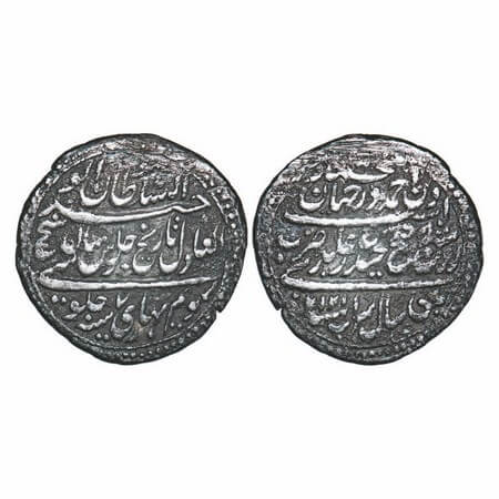 Mysore, Silver 1/2 Rupee, 5.18g, Tipu Sultan, Patan Mint, AH 1217 / 7 RY, dotted borders.