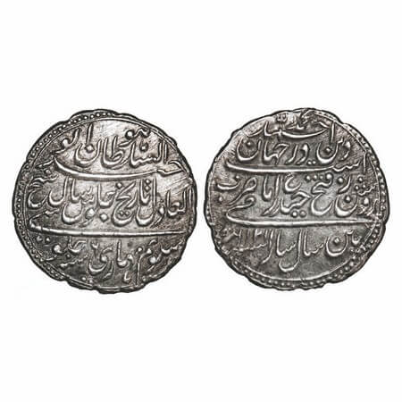 Mysore, Silver Rupee, 11.50g, Tipu Sultan, Patan Mint, AH 1216 / 6 RY, dotted borders. KM 