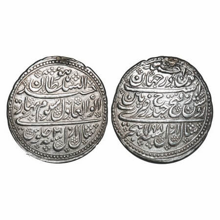 Mysore, Silver 2 Rupees, 22.78g, Tipu Sultan, Patan Mint, AH 1198 / 2 RY, Ornamented flowe