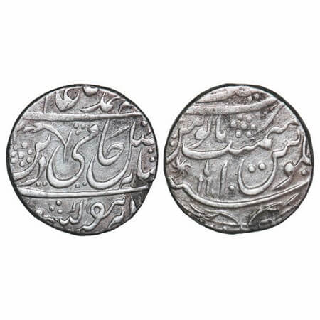 Rohilkhand, Silver Rupee, 11.16g, Hafiz Rahmat Khan, Najibabad Mint, INO Shah Alam II, 10 