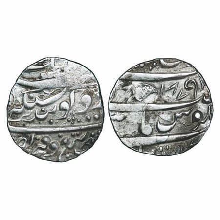 Sikh Empire, Silver Rupee, 11.02g, Mankhera Mint, Gobind Shahi Couplet, VS 1879. Mankera i
