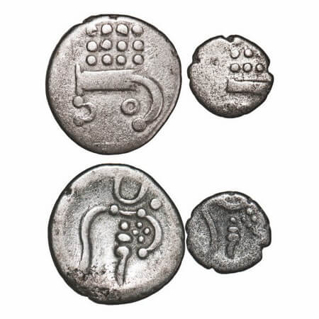 Cochin, Silver, Puttun & 2 Puttuns (2 Coins), 0.96 & 0.28g, British Protectorate Issues, O