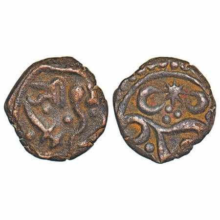 Gwalior, Copper Paisa, 9.10g, Jawad Mint, Obv: Nagari 'Ji', snake and sword , KM Unlisted