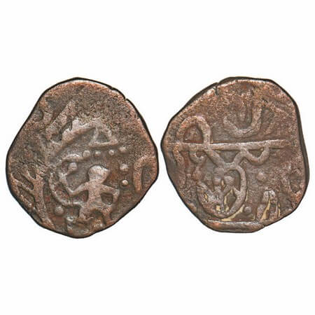 Gwalior, Copper Paisa, 11.21g, Jayaji Rao , Rajod Mint, Hanuman to righ with lifting hill 