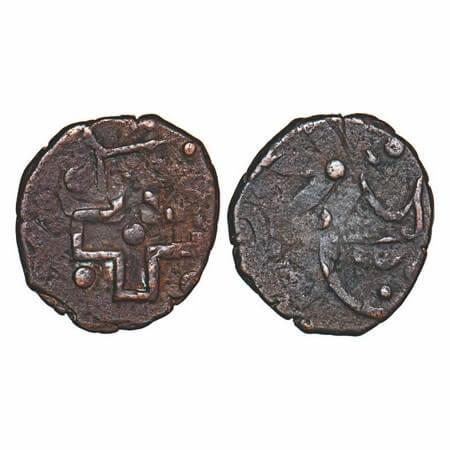 Jhabua, Copper Paisa, 6.34g, Gopal Singh (VS1897-1952 / 1840-1895 AD, British Protectorate
