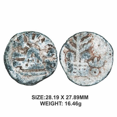 Anandas of Karwar, Mulananda, Lead Unit, 16.46g, 27.60x29.46mm, Obv: Eight arched hill in