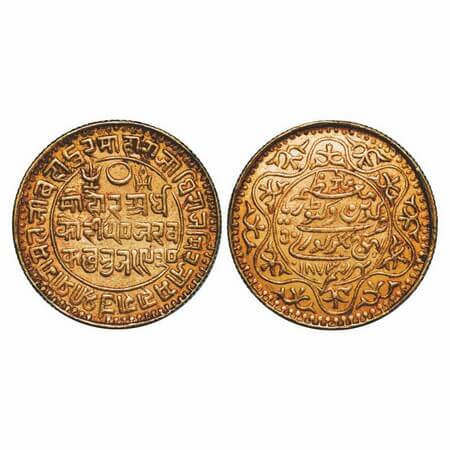 Kutch, Gold 50 Kori, 9.35g, Pragmalji II (VS 1916-1932/ 1861-1875 AD), Bhuj Mint, INO Vict