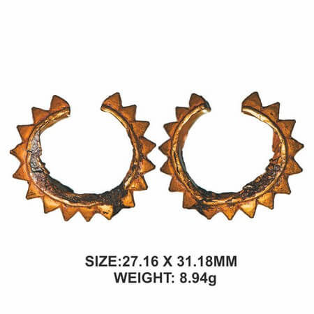 Primitive Jewellery, Lead core clad in Gold, (c. 100-300 AD), 8.94g, A small circular ear 