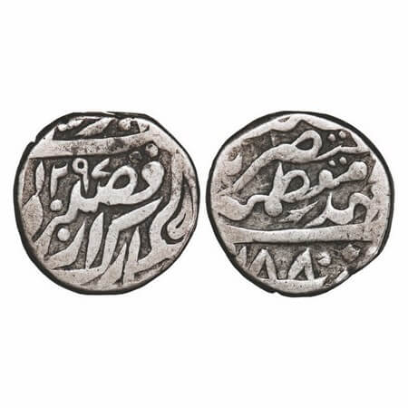 Tonk, Silver Rupee, 10.95g, Muhammad ibrahim Ali Khan, & Victoria Empress,AH 1297/ 1880, T