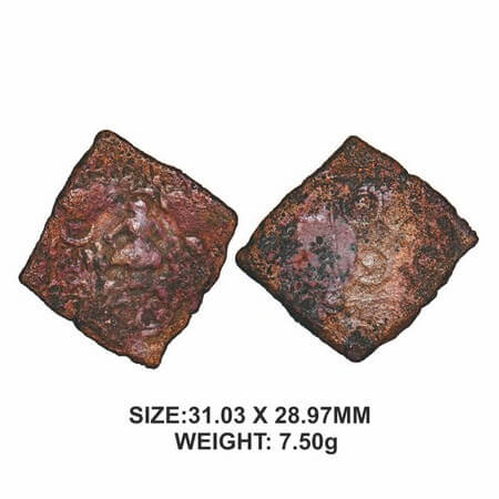 Satavahanas, SiriSatakarni, Junnar Area, Copper Unit, 7.50g, 'Gajalakshmi' type, Obv: Abhi