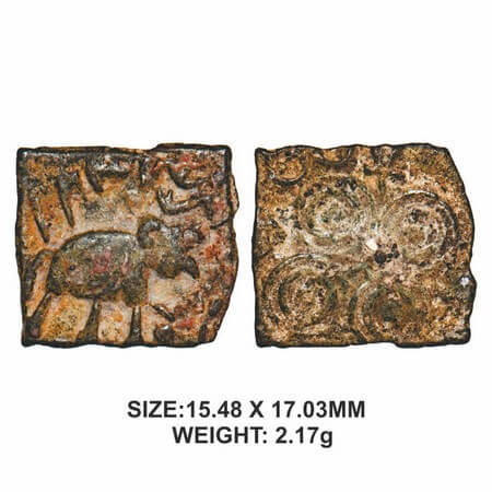 Satavahanas, SiriSatakarni, Vidarbha Region, Pusad type, Copper, 2.17g, Obv: Elephant walk