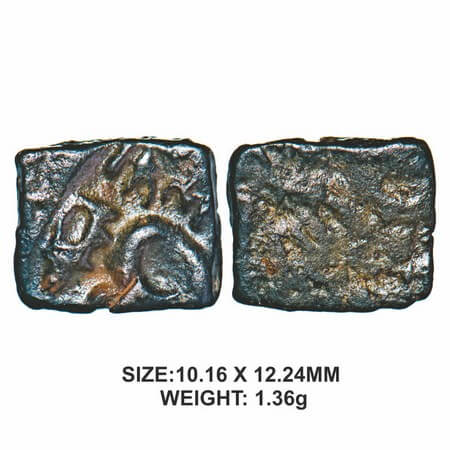 Satavahanas, SiriSatakarni, Vidarbha Region, Copper Unit, 1.36g, Obv: Elephant (off flan) 